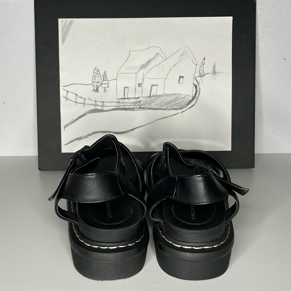 Sincerely Jules Model Daring Black Chunky Platform Sandals Women's Size 6 M - Picture 5 of 16